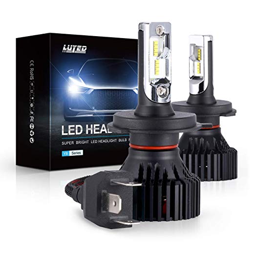 H4(9003/HB2) LED Headlight Bulbs Conversion Kit Y8 Series ZES Chips Extremely Bright 6500K Xenon White - 8000 Lumens/Set