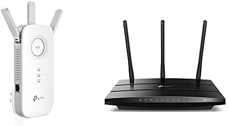 TP-Link PCMag Editor's Choice - AC1750 WiFi Range Extender - Extend WiFi Signal (RE450) & AC1750 Smart WiFi Router - Dual Band Gigabit Wireless Internet Router for Home, Works with Alexa (Archer A7)