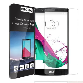 LG G4 Glass Screen Protector Kroma8482 Krystalin Series Worlds Thinnest Ballistic Glass 999 Touch-screen Accuracy Protection from Bumps Drops and Scrapes Lifetime Warranty