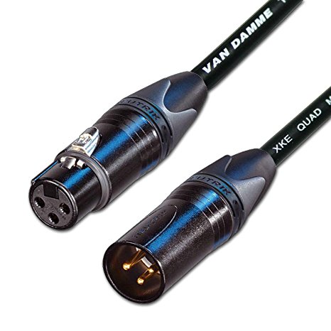 designacable NC3FXXB-VDSQBK1500-NC3MXXB 15 m Starquad Male to Female XLR Cable - Black