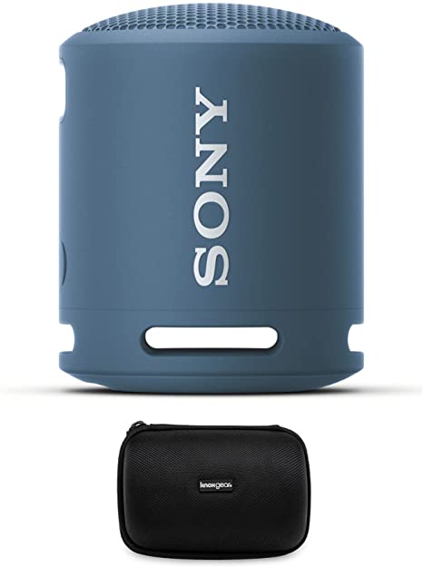 Sony XB13 Extra BASS Portable IP67 Waterproof/Dustproof Wireless Bluetooth Speaker (Light Blue) with Knox Gear Hard Shell Storage and Travel Case (Black) Bundle (2 Items)