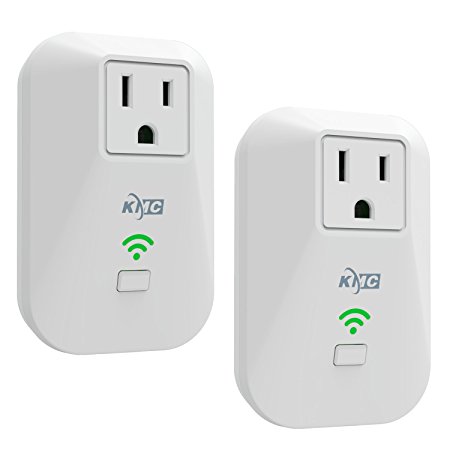 KMC 2 Pack WiFi Smart Plug Mini Outlet with Energy Monitoring and Timer Switch, No Hub Required, Remote Control Light Switch Compatible with Alexa Echo and Google Assistant