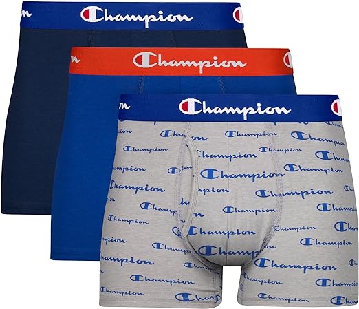 Champion Men's Trunks, Every Day Comfort Stretch Cotton Moisture-Wicking Underwear, Multi-Pack