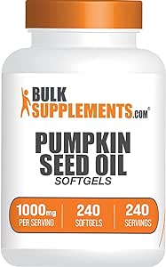 BulkSupplements.com Pumpkin Seed Oil Softgels - Pumpkin Seed Oil Supplement, Pumpkin Seed Oil 1000mg, Pumpkin Seed Oil Capsules - Gluten Free, 1 Softgel per Serving, 240 Softgels