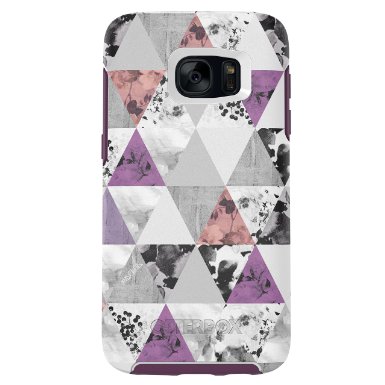 OtterBox SYMMETRY SERIES Case for Samsung Galaxy S7 - Frustration Free Packaging - PERFECTED ANGLES (WHITE/DAMSON PURPLE/GRAPHIC)