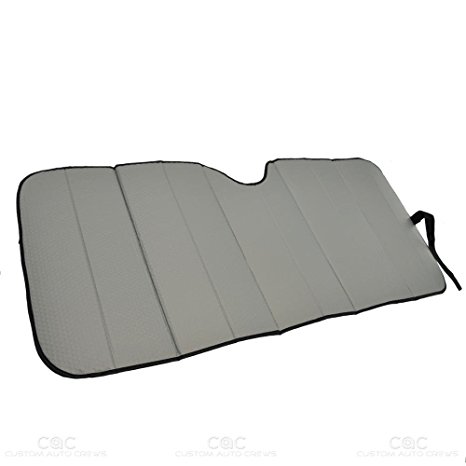 Motor Trend Front Windshield Sun shade - Accordion Folding Auto Sunshade for Car Truck SUV 58 x 24 Inch (Gray)