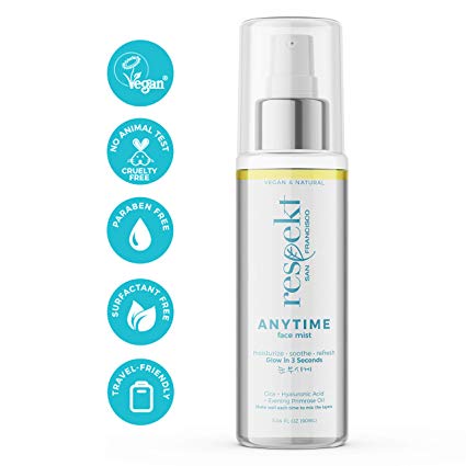 ANYTIME Face Mist: Vegan, All Natural, Organic Facial Toner Spray | Glow in 3 Seconds with Centella Asiatica(Cica), Hyaluronic Acid, Evening Primrose Oil, 90ML