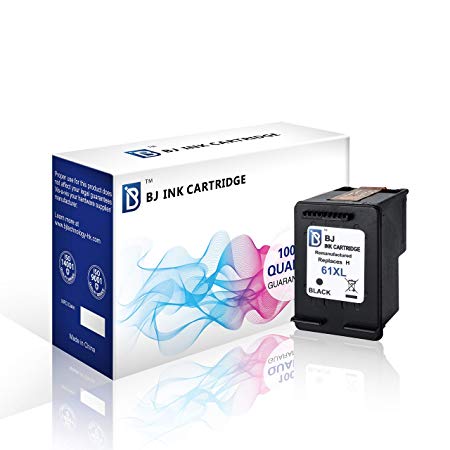 BJ Remanufactured Ink Cartridge High Yield Replacement for HP 61XL 61 XL for HP Envy 4500 5530 5535 HP OfficeJet 2620 4630 4635 HP DeskJet 1000 1512 2050 3000 3050 3516 (1 Black)