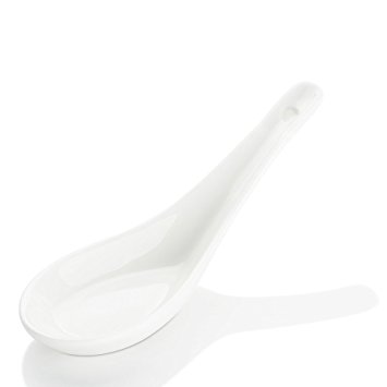 DOWAN 12 Pack Soup Spoons, White Bone China