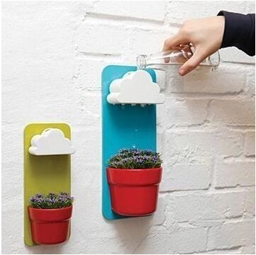 Dragonpad Newwest Wall Mount Rainy Pot Flower Pot With Cloud-Shaped Water Filter-Indoor Hanging Flower Planter-Pouring Shower Water like Raindrops