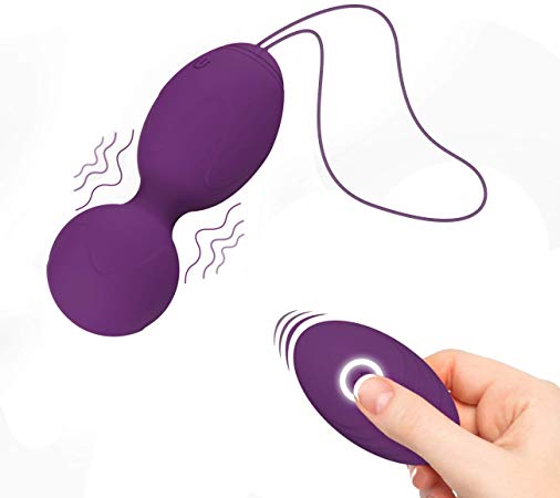 Kegel Balls for Women by Acvioo,Premium Silicone Ben Wa Balls with 10 Strong Vibrations & Remote Control, Kegel Exercise Weights for Bladder Control, Pelvic Floor Exercises & Tightening(Purple)