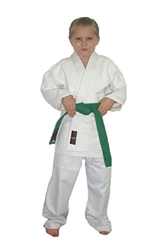Student white karate suit poly/cotton (Pre-shrunk) student gi student karate uniforms kids kimono inc FREE white belt