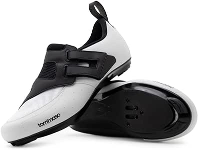 Tommaso Veloce II Cycling Shoes - Ride in Style - Peloton Shoes Triathlon Road Bike Indoor Cycling Men Women Compatible with Look Delta SPD SPD-SL Cleats White Black