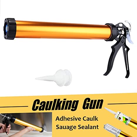 CJGQ Sausage Caulking Gun 20 Oz / 10 Oz Cartridge Manual Applicator Gun(Gold)