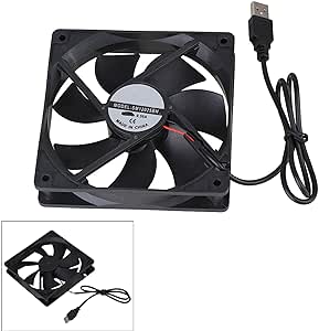 BQLZR PC Fan 120mm Silent USB Fan Black DC 5V 12025 USB Power Ball Bearing Computer Case Cooling Fan 2400RPM Compatible with Computer/TV Box