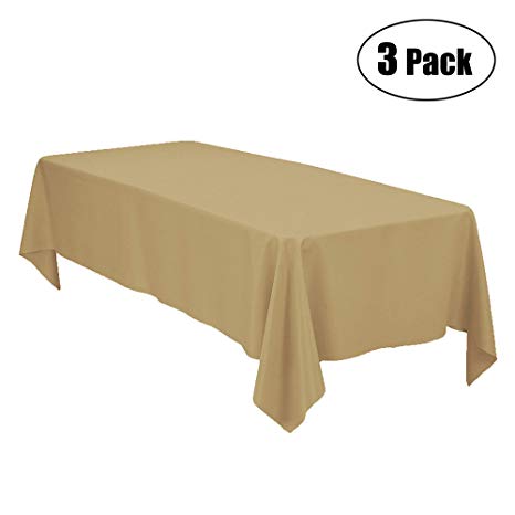 Minel Disposable Party Table Cloths Rectangular 3 Pack Golden