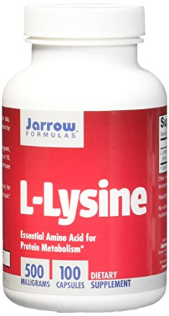 Jarrow Formulas L-Lysine, Essential Amino Acid for  Protein Metabolism, 500 Mg, 100 Caps