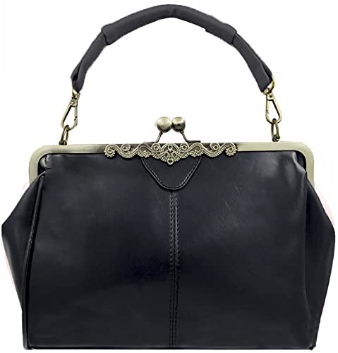 Donalworld Women Retro Hollow out PU Leather Shoulder Handbag