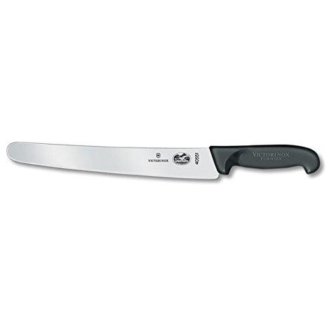 Victorinox Cutlery 10-1/4-Inch Curved Blade Slicing Knife, Black Fibrox Handle