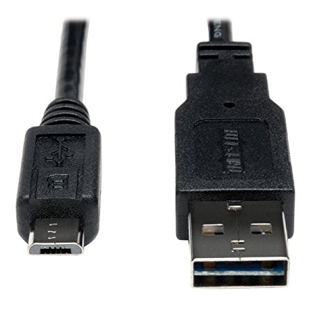 TRIPP LITE 3-Feet USB 2.0 Hi-Speed Universal Reversible Cable 24AWG A to 5 Pin Micro B (UR050-003-24G)