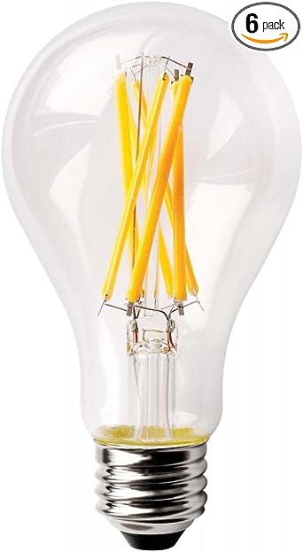 Satco S11360 LED Filament A21 Lamps 6 Count California T24 Compliant