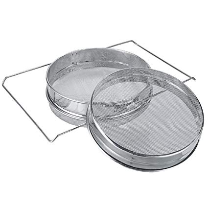 Fasmov Stainless Steel Double Sieve Honey Strainer Beekeeping Equipment Mesh Filter Screen