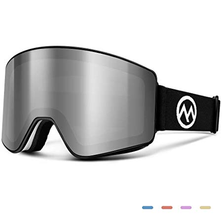 OutdoorMaster Meander Ski Goggles - Interchangeable Lens Ski & Snowboard Goggles with Flat, Cylindrical Style Lens, OTG, Anti-Fog & 100% UV400 Protection - for Men, Women & Youth