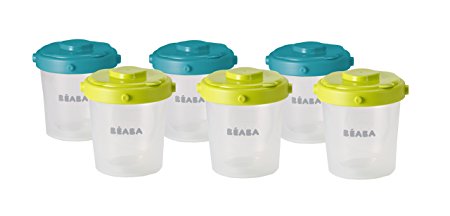 BEABA Clip Peacock Containers snacks and baby food 6 Piece, 7 oz