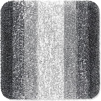 OLANLY Luxury Bathroom Rug Mat, Extra Soft and Absorbent Microfiber Bath Rugs, Non-Slip Plush Shaggy Bath Carpet, Machine Wash Dry, Bath Mats for Bathroom Floor, Tub and Shower, 16x16, Grey