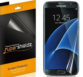 2-Pack SUPERSHIELDZ- Samsung Galaxy S7 Edge Screen Protector Full Screen Coverage Anti-Bubble High Definition HD Clear Shield -Lifetime Replacements Warranty - Retail Packaging