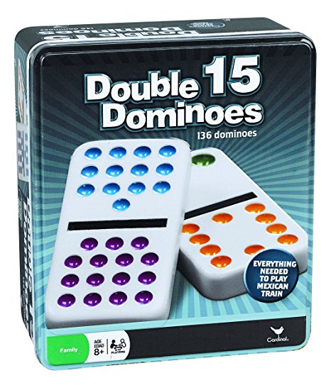 Double 15 Color Dot Dominoes in a Collectors Tin (styles will vary)