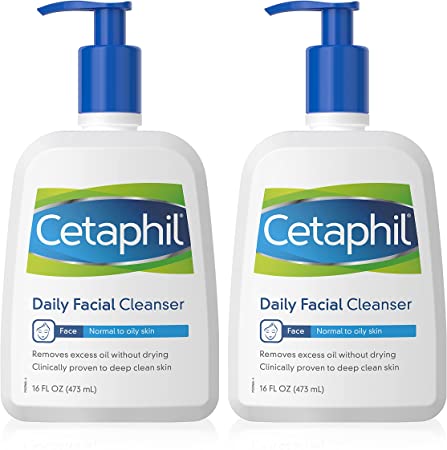 Cetaphil Daily Facial Cleanser, For Normal to Oily Skin, 16.0 – Oz Bottles (Pack of 2)