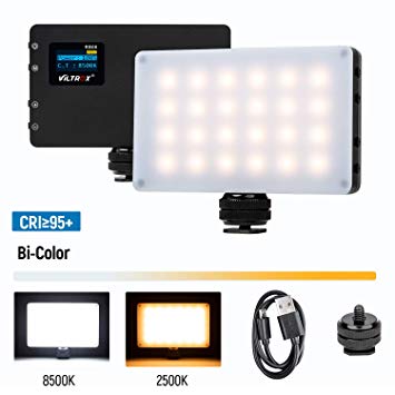 VILTROX LED On Camera Video Light, Portable Mini 8W/720LM CRI95  Bi-Color 2500K-8500K Rechargeable Built-in Lithium Battery Professional Photography Lamp for Shooting YouTube Vlog Filming