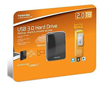 Toshiba Canvio Connect 2.0TB Portable Hard Drive with 32GB USB 2.0 Flash Drive