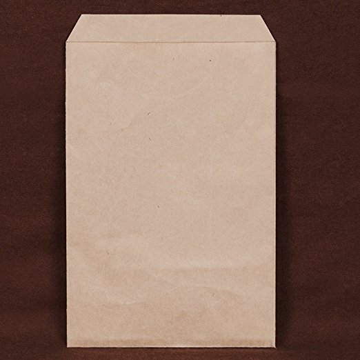 200 pcs Brown Kraft Paper Merchandise Gift Bags Shopping Sales Tote Bags 6"x9"