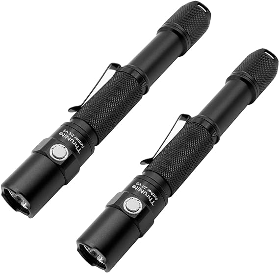 ThruNite 2PCS Archer 2A V3 Cool White LED Flashlight 500 Lumens, Mini AA Flashlight with Lanyard, IPX8 Water-Resistant Dual Switch Outdoor Flash Light - CW