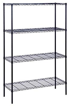 Honey-Can-Do 4-Tier Steel Wire Shelf with 350-Pound Capacity, 18" L x 48" W x 72" H, Black