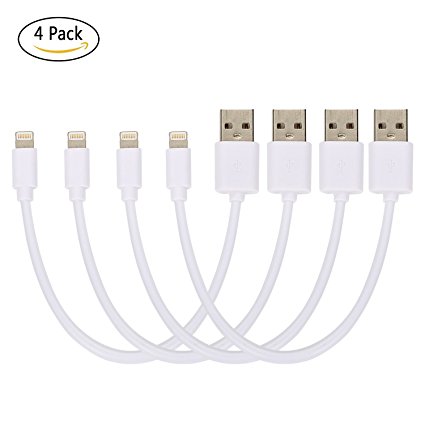 InkoTimes Apple Lightning Cable Short 8 Inch for Apple Devices (4 Pack) (White)