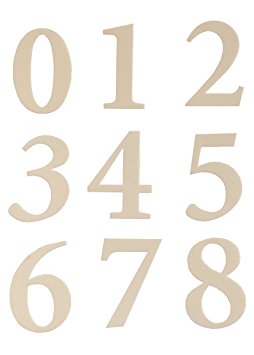Hy-Ko MM-200W Self-Adhesive Packaged Numbers Sign, 2-3/8", White