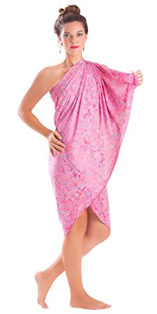 1 World Sarongs Womens PLUS Size Fringeless (TM) Floral/Flower Sarong