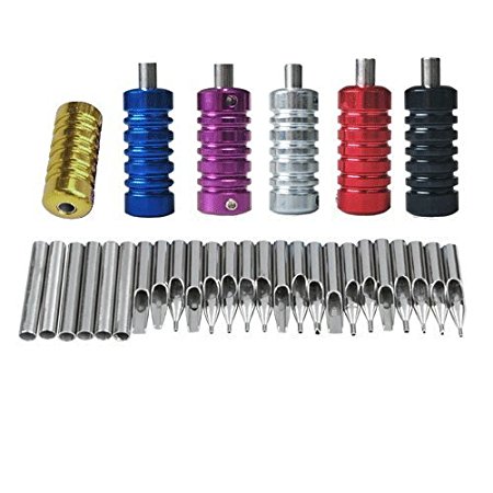 31 Stainless Steel Tattoo Tubes Grips Nozzle Tips Kit