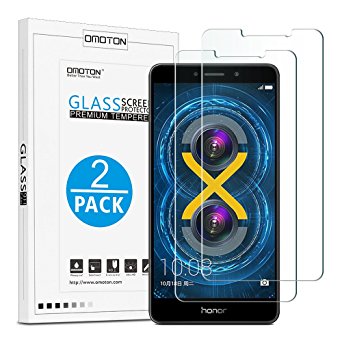 [2-Pack] Honor 6X Glass Screen Protector, OMOTON Tempered Glass Screen Protector for Huawei Honor 6X 5.5" - [9H Hardness] [Premium Clarity] [Anti- Scratch] [Bubble-Free Installation]