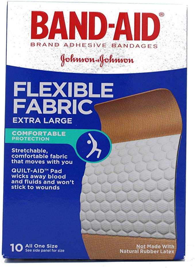 Band-Aid Bandages Flexible Fabric Extra Large, 10 count (Pack of 3)