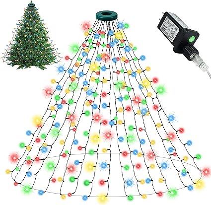 Christmas Tree Lights Indoor - 400LED 6.6FT Christmas Lights Outdoor with 8 Modes/Timer/Memory Function Lumiere-sapin-de-Noel for 6FT-7.2FT Christmas Tree