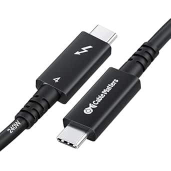 Cable Matters [Certifié Intel] Câble actif Thunderbolt 4 40Gbps 2m avec 240W de charge et vidéo 8K - Entièrement compatible avec USB C/USB-C, USB 4 / USB4, et Thunderbolt 3