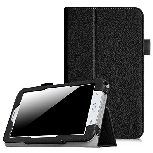 Fintie Samsung Galaxy Tab E Lite 7.0 Case - Slim Fit Folio Stand Leather Cover for Galaxy Tab E Lite SM-T113 / Tab 3 Lite 7.0 SM-T110 / SM-T111 7-Inch Tablet, Black