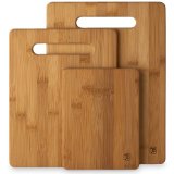 Totally Bamboo 3 Piece Bamboo Cutting Board Set For Meat and Veggie Prep Serve Bread Crackers and Cheese Cocktail Bar Board