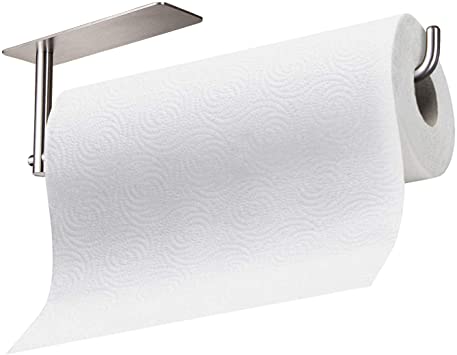 Menecor 3M Tape Adhesive Paper Towel Holder, Made of Stainless Steel, Mounted Anywhere e.g Under Cabinet, in bathrooms