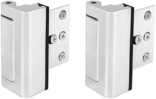 QWORK Security Door Lock, 2 Pack 3" Child Proof Door Reinforcement Lock Withstand 800 lbs for Inward Swinging Door