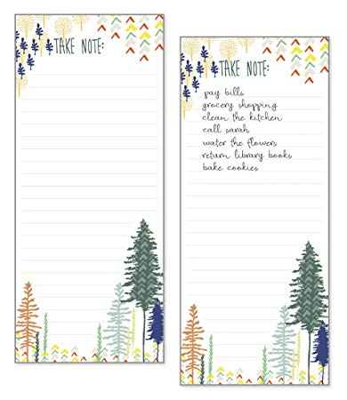 Set of 2- Forest List Pad, Notepad, Shopping List with Attachable Magnet